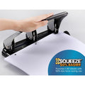 Amax Bostitch EZ Squeeze 40-sheet 3-Hole Punch, Silver, BOSHP40