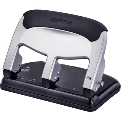 Amax Bostitch EZ Squeeze 40-sheet 3-Hole Punch, Silver, BOSHP40