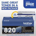 Brother TN820 Original Standard Yield Laser Toner Cartridge - Black -, BRTTN820