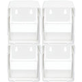 Deflecto Tilt Bin Interlocking Storage Organizer, White, 4 / Box, DEF421103