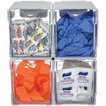 Deflecto Tilt Bin Interlocking Storage Organizer, White, 4 / Box, DEF421103
