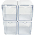 Deflecto Tilt Bin Interlocking Storage Organizer, White, 4 / Box, DEF421103