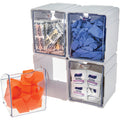 Deflecto Tilt Bin Interlocking Storage Organizer, White, 4 / Box, DEF421103