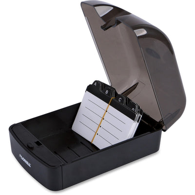 Lorell Desktop Business Card File, Clear, 350, LLR01028