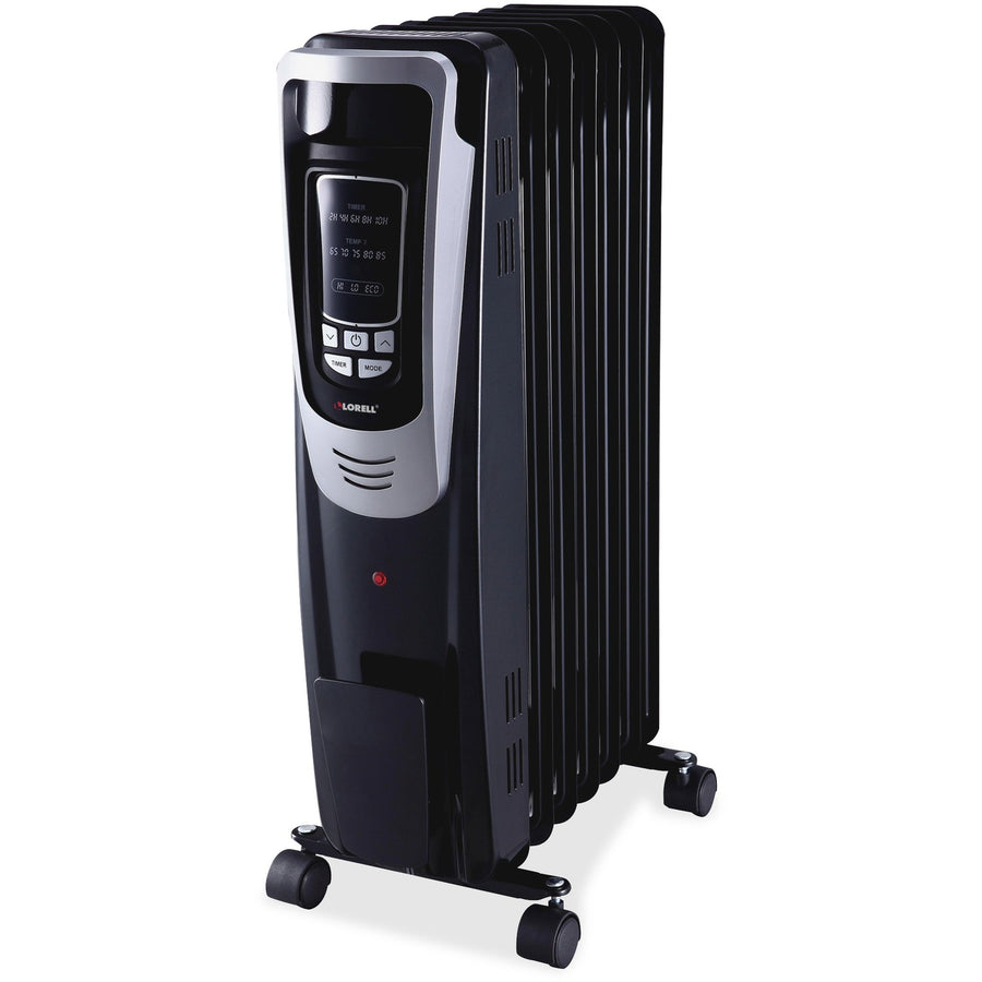 Lorell LED Display Mobile Radiator Heater, Black, Casters, LLR33568