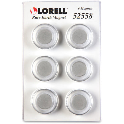 Lorell Round Cap Rare Earth Magnets, Clear, 1 Pack, LLR52558