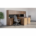 Lorell Essentials Series Stack-on Hutch with Doors, Brown, LLR69977