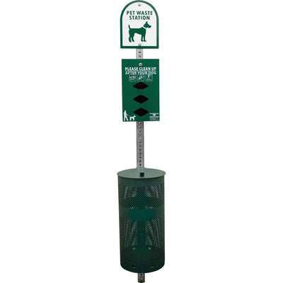 Tatco Dog Waste Station Trash Can, Green, TCO28000