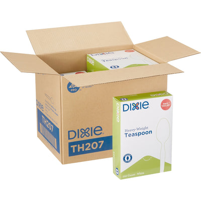 Georgia Pacific . Dixie Heavyweight Disposable Teaspoons Grab-N-Go by GP Pro, White, 10 / Carton, DXETH207CT