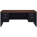 Lorell Fortress Modular Series Double-Pedestal Desk, Dual Color, LLR79139