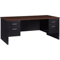 Lorell Fortress Modular Series Double-Pedestal Desk, Dual Color, LLR79139