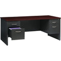 Lorell Fortress Modular Series Double-Pedestal Desk, Dual Color, LLR79140