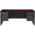 Lorell Fortress Modular Series Double-Pedestal Desk, Dual Color, LLR79140