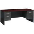 Lorell Fortress Modular Series Double-Pedestal Desk, Dual Color, LLR79140
