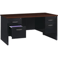 Lorell Fortress Modular Series Double-Pedestal Desk, Dual Color, LLR79141