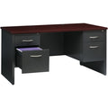 Lorell Fortress Modular Series Double-Pedestal Desk, Dual Color, LLR79142