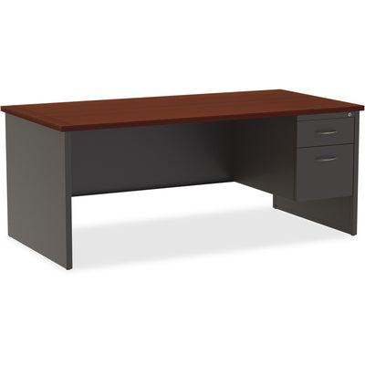 Lorell Fortress Modular Series Right-Pedestal Desk, Dual Color, LLR79144