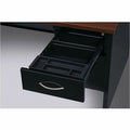 Lorell Modular 48"W x 30"D Right Pedestal Desk, Black/Walnut, Dual Color, LLR79147