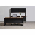 Lorell Modular 48"W x 30"D Right Pedestal Desk, Black/Walnut, Dual Color, LLR79147