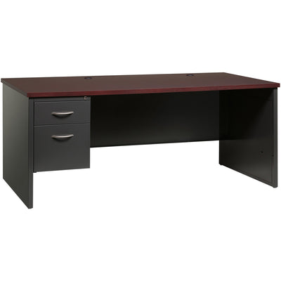 Lorell Fortress Modular Series Left-Pedestal Desk, Dual Color, LLR79150
