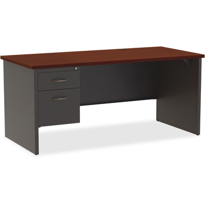 Lorell Fortress Modular Series Left-Pedestal Desk, Dual Color, LLR79152