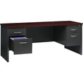 Lorell Fortress Modular Series Double-pedestal Credenza, Dual Color, LLR79158