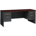 Lorell Fortress Modular Series Double-pedestal Credenza, Dual Color, LLR79158
