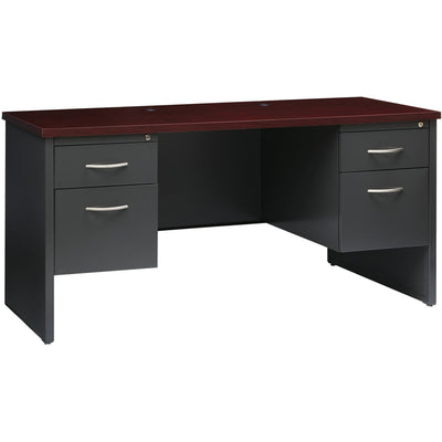 Lorell Fortress Modular Series Double-pedestal Credenza, Dual Color, LLR79160