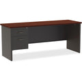 Lorell Fortress Modular Series Left-pedestal Credenza, Dual Color, LLR79164