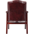 Norstar Office Boss Traditional Oxblood Vinyl Guest Chair with Mahogany Finish, BOPB959BY