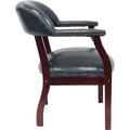 Norstar Office Boss Captain's Chair In Blue Vinyl, BOPB9540BE