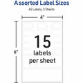 Avery No-Iron Clothing Labels - Assorted Shapes & Sizes, White, 1 Carton, AVE40700