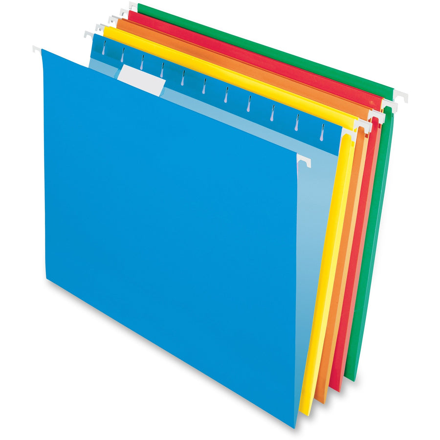 Pendaflex 2-tone Color Hanging File Folders, 8.5" Width x 11" Length, Assorted, 1/5, Labeling Area, 25 / Box, PFX81663