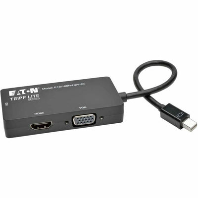Eaton Tripp Lite series Mini DisplayPort 1.2 to VGA/DVI/HDMI All-in-One Converter Adapter, 4K x 2K HDMI, Black, TRPP13706NHDV4K