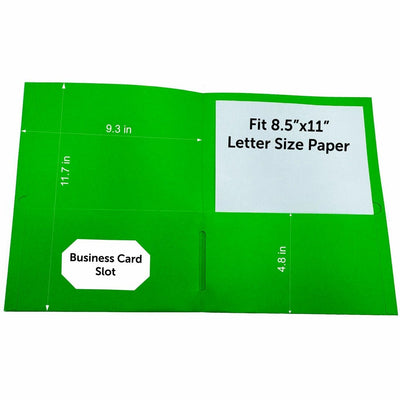 Sparco Letter Pocket Folder, Apple Green, 8 1/2" Width x 11" Length, 1 Box, SPR78552