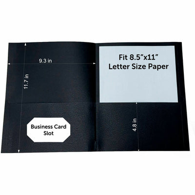 Sparco Letter Pocket Folder, Black, 8 1/2" Width x 11" Length, 1 Box, SPR78546