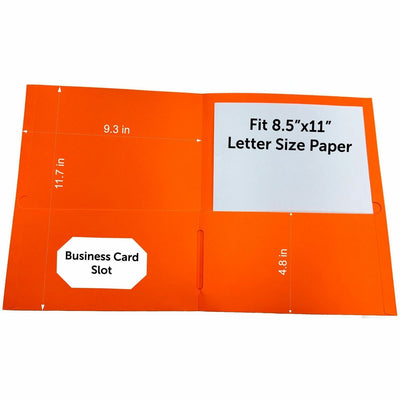 Sparco Letter Pocket Folder, Orange, 8 1/2" Width x 11" Length, 1 Box, SPR78551
