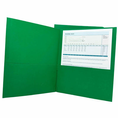 Sparco Letter Pocket Folder, Green, 8 1/2" Width x 11" Length, 1 Box, SPR78545