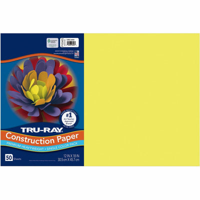Dixon Ticonderoga Tru-Ray Construction Paper, Lively Lemon, 1 Pack, PAC103403