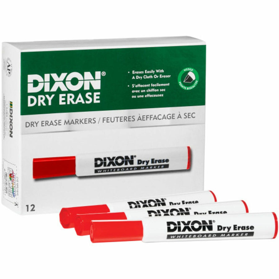 Dixon Dry Erase Markers, Red, Non-toxic, 1 Dozen, DIX92101