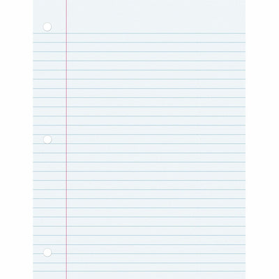 Dixon Ticonderoga Pacon Wide Ruled Filler Paper, 8" x 10 1/2", 1 Pack, PACMMK09201