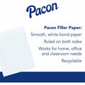 Dixon Ticonderoga Pacon Wide Ruled Filler Paper, 8" x 10 1/2", 1 Pack, PACMMK09201