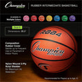 Champion Sports Intermediate Rubber Basketball Orange, CSIRBB4