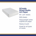 Dixon Ticonderoga UCreate Art1st Mixed Media Art Paper, White, 500 / Ream, PAC4835