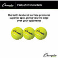 Champion Sports Tennis Ball Pack, Yellow, 1 Pack, CSITB3