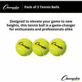 Champion Sports Tennis Ball Pack, Yellow, 1 Pack, CSITB3