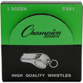 Champion Sports Medium Weight Metal Whistle, Silver, 1 Dozen, CSI501