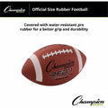 Champion Sports Official Size Rubber Football, CSIRFB1