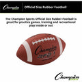 Champion Sports Official Size Rubber Football, CSIRFB1