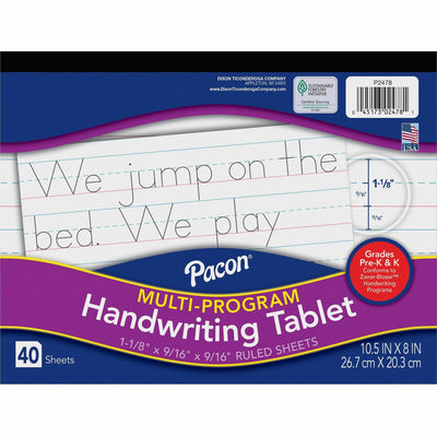 Dixon Ticonderoga Pacon Multi-Program Handwriting Tablet, 10 1/2" x 8", PAC2478